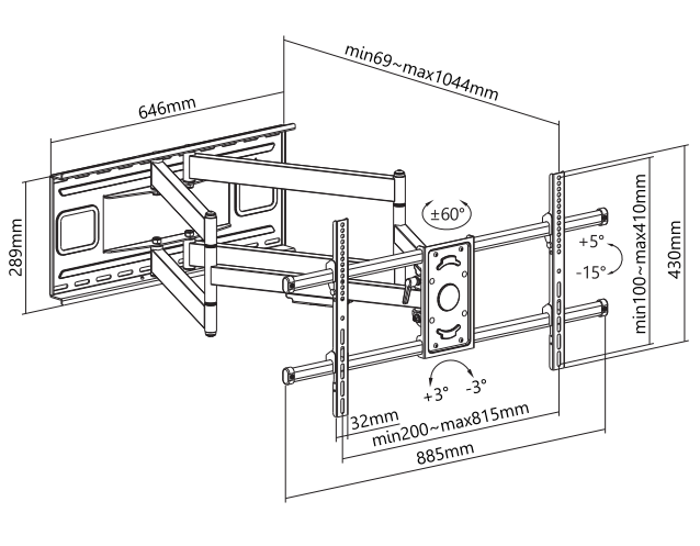 Technische tekening TVB-80 oLED