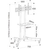 Wolff Mount Support de sol universel pour téléviseur jusqu'à 70 pouces [Modèle bas]