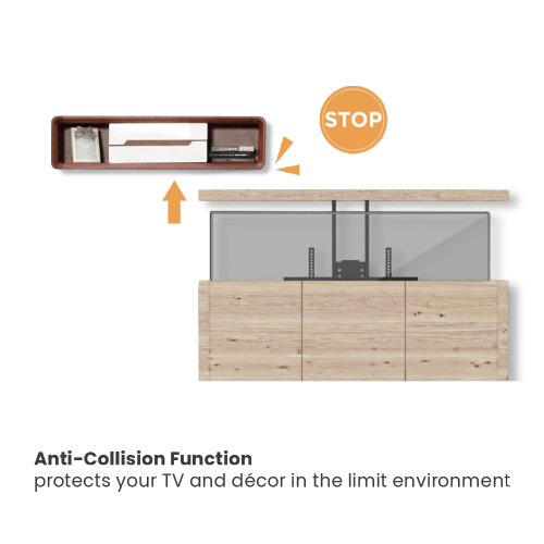 Wolff Mount Ascenseur TV électrique vertical jusqu'à 80 pouces TV et 60 kilos avec application et télécommande 106 cm
