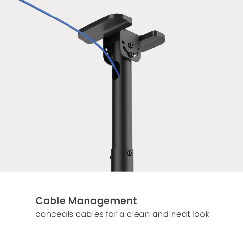 Support Wolff | Support TV plafond universel | Jusqu'à 55 pouces | Pivotant, inclinable et réglable en hauteur | VESA 400x400 | Câble passant par le tube | Convient aux plafonds inclinés