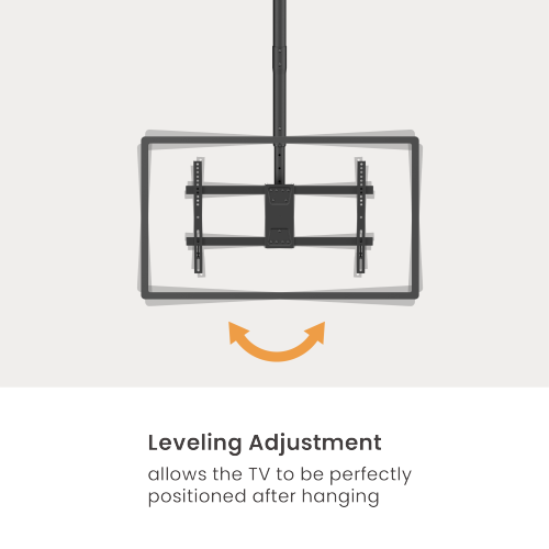 Support Wolff | Support TV plafond universel | Jusqu'à 55 pouces | Pivotant, inclinable et réglable en hauteur | VESA 400x400 | Câble passant par le tube | Convient aux plafonds inclinés