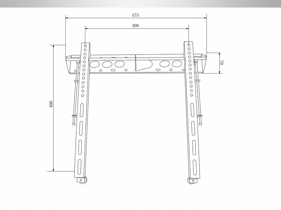 OP=OP Wolff Support mural fixe verrouillable pour écrans jusqu'à 55 pouces | VESA 400x400 | Universel