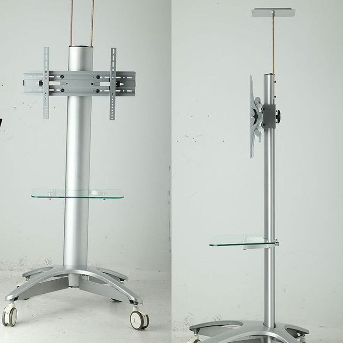 Support TV sur pied Wolff mobile | Jusqu'à 65 pouces | Argent | Hauteur réglable | Universel | VESA 600x400